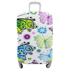 Butterflies, Abstract, Background, Colorful Luggage Cover (medium) by kyorashop23