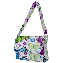 Butterflies, Abstract, Background, Colorful Full Print Messenger Bag (s)