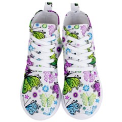 Butterflies, Abstract, Background, Colorful Women s Lightweight High Top Sneakers by kyorashop23