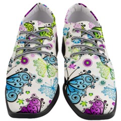 Butterflies, Abstract, Background, Colorful Women Heeled Oxford Shoes by kyorashop23