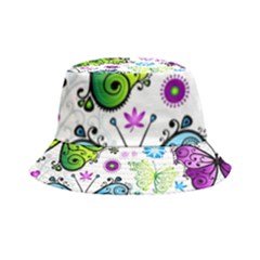 Butterflies, Abstract, Background, Colorful Inside Out Bucket Hat by kyorashop23