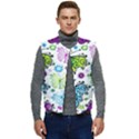 Butterflies, Abstract, Background, Colorful Men s Button Up Puffer Vest	 View1