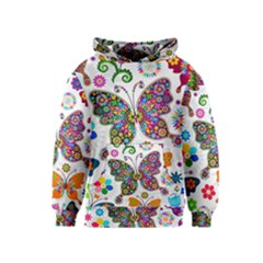 Butterflies, Abstract, Colorful, Floral, Flowers Kids  Pullover Hoodie