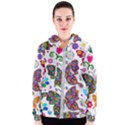 Butterflies, Abstract, Colorful, Floral, Flowers Women s Zipper Hoodie View1