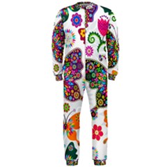 Butterflies, Abstract, Colorful, Floral, Flowers Onepiece Jumpsuit (men)