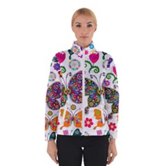 Butterflies, Abstract, Colorful, Floral, Flowers Women s Bomber Jacket