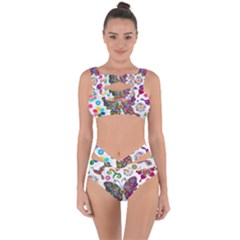 Butterflies, Abstract, Colorful, Floral, Flowers Bandaged Up Bikini Set  by kyorashop23