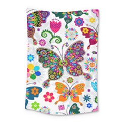 Butterflies, Abstract, Colorful, Floral, Flowers Small Tapestry