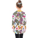 Butterflies, Abstract, Colorful, Floral, Flowers Kids  Double Breasted Button Coat View2