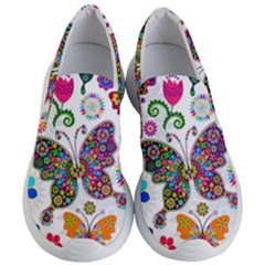 Butterflies, Abstract, Colorful, Floral, Flowers Women s Lightweight Slip Ons by kyorashop23