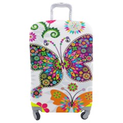 Butterflies, Abstract, Colorful, Floral, Flowers Luggage Cover (medium) by kyorashop23