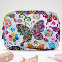 Butterflies, Abstract, Colorful, Floral, Flowers Make Up Pouch (small) by kyorashop23