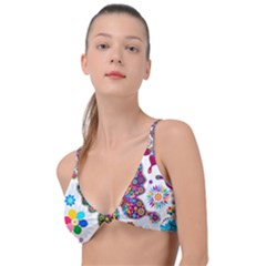 Butterflies, Abstract, Colorful, Floral, Flowers Knot Up Bikini Top by kyorashop23