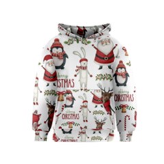 Christmas Characters Pattern, Xmas Backgrounds Kids  Pullover Hoodie