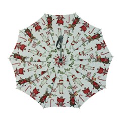 Christmas Characters Pattern, Xmas Backgrounds Automatic Folding Umbrella With Case (large)