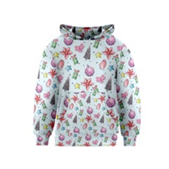 Christmas Decorations Pattern, Xmas Backgrounds Kids  Pullover Hoodie