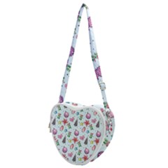 Christmas Decorations Pattern, Xmas Backgrounds Heart Shoulder Bag by kyorashop23