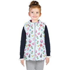 Christmas Decorations Pattern, Xmas Backgrounds Kids  Hooded Puffer Vest