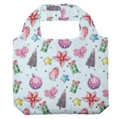 Christmas Decorations Pattern, Xmas Backgrounds Premium Foldable Grocery Recycle Bag by kyorashop23