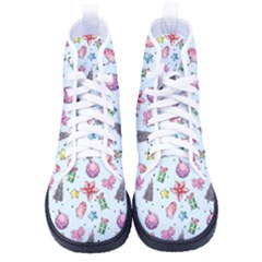 Christmas Decorations Pattern, Xmas Backgrounds Kid s High-top Canvas Sneakers by kyorashop23