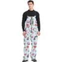 Christmas Decorations Pattern, Xmas Backgrounds Men s Front Zip Ski And Snowboard Bib Pants View3