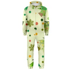 Christmas Pattern Background Seamless Hooded Jumpsuit (men)