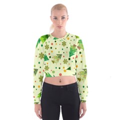 Christmas Pattern Background Seamless Cropped Sweatshirt