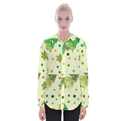 Christmas Pattern Background Seamless Womens Long Sleeve Shirt