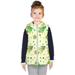 Christmas Pattern Background Seamless Kids  Hooded Puffer Vest