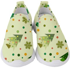 Christmas Pattern Background Seamless Kids  Slip On Sneakers by kyorashop23