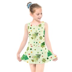 Christmas Pattern Background Seamless Kids  Skater Dress Swimsuit by kyorashop23