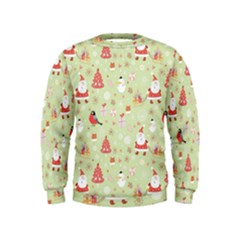 Christmas Pattern, Christmas Tree, Santa Kids  Sweatshirt