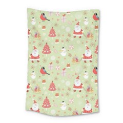 Christmas Pattern, Christmas Tree, Santa Small Tapestry