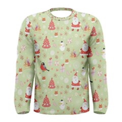 Christmas Pattern, Christmas Tree, Santa Men s Long Sleeve T-shirt