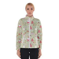 Christmas Pattern, Christmas Tree, Santa Women s Bomber Jacket