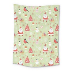 Christmas Pattern, Christmas Tree, Santa Medium Tapestry