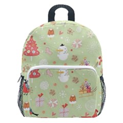 Christmas Pattern, Christmas Tree, Santa Kids  Age 5-10 Lightweight School Backpack With Side Pockets by kyorashop23