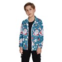 Christmas Pattern, Pattern, Christmas, Santa, Blue Kids  Windbreaker View2