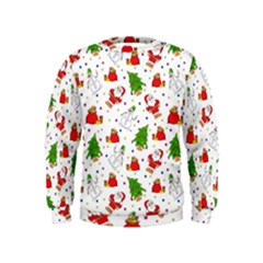 Christmas Pattern, Pattern, Christmas, Trees, Santa Kids  Sweatshirt