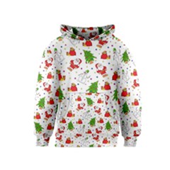 Christmas Pattern, Pattern, Christmas, Trees, Santa Kids  Pullover Hoodie