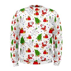 Christmas Pattern, Pattern, Christmas, Trees, Santa Men s Sweatshirt