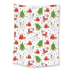 Christmas Pattern, Pattern, Christmas, Trees, Santa Medium Tapestry