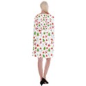 Christmas Pattern, Pattern, Christmas, Trees, Santa Long Sleeve Velvet Front Wrap Dress View2