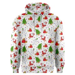 Christmas Pattern, Pattern, Christmas, Trees, Santa Men s Overhead Hoodie