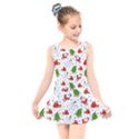 Christmas Pattern, Pattern, Christmas, Trees, Santa Kids  Skater Dress Swimsuit View1