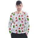 Christmas Pattern, Pattern, Christmas, Trees, Santa Men s Long Sleeve Raglan T-Shirt View1