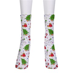 Christmas Pattern, Pattern, Christmas, Trees, Santa Crew Socks by kyorashop23