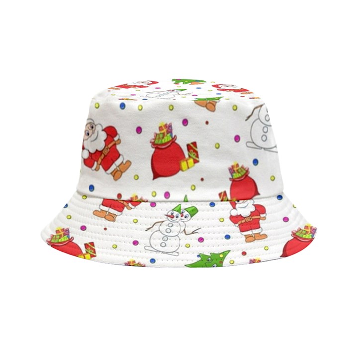 Christmas Pattern, Pattern, Christmas, Trees, Santa Bucket Hat