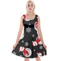 Christmas Texture, Retro Background With Snowmen Reversible Velvet Sleeveless Dress View1