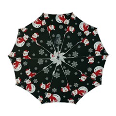 Christmas Texture, Retro Background With Snowmen Automatic Folding Umbrella With Case (large)